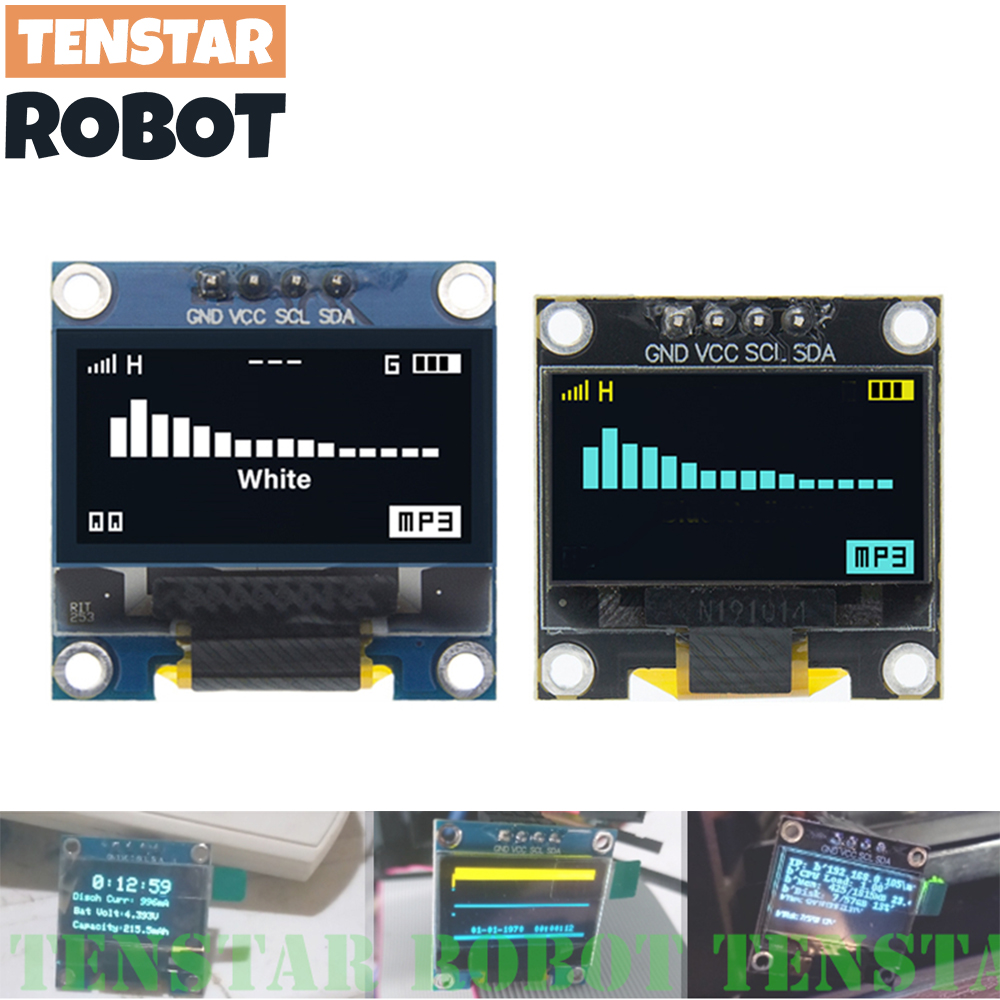 Oled Display 0.96 - TENSTAR 0.96 pouces OLED SSD1306 blanc/bleu/jaune