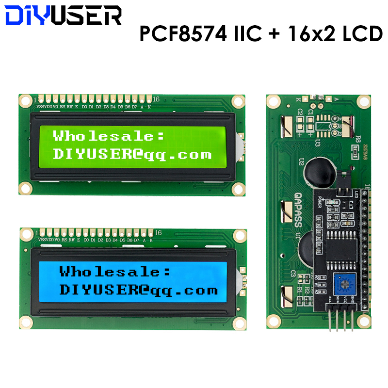 Lcd 1602 - Module LCD1602 1602, écran bleu/jaune-vert, affichage