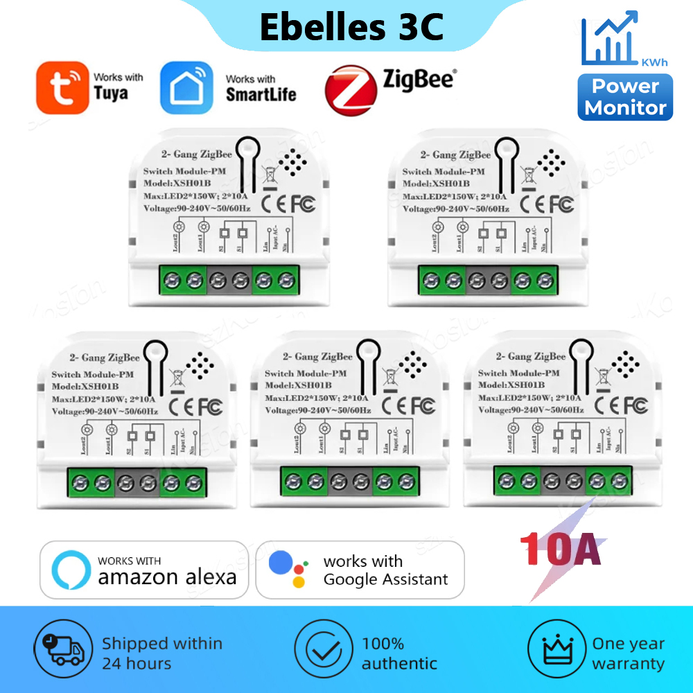 Relay Module 1 Channel - Tuya-Commutateur intelligent Zigequation avec moniteur d'alimentation