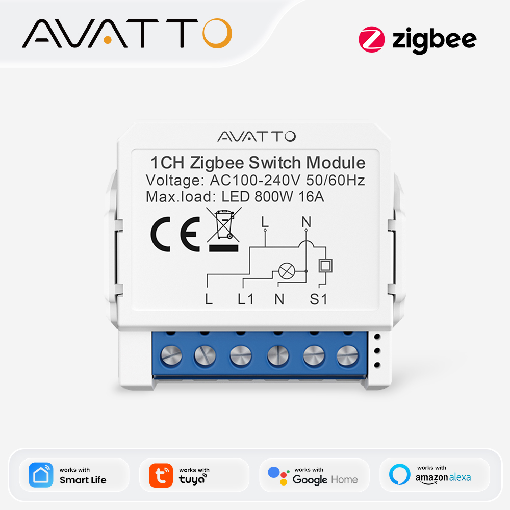AVATTO ZigBee Tuya 1/2/3/4 Gan - Relay Module 1 Channel avis et prix