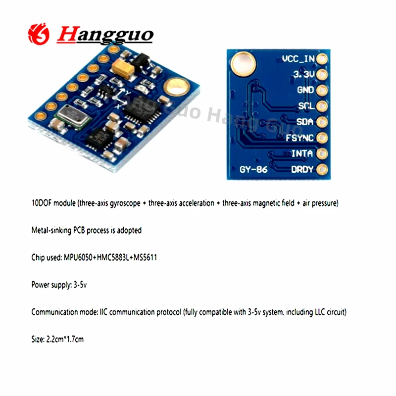 GY-86 10DOF MS5611 HMC5883L MP - Mpu6050 avis et prix